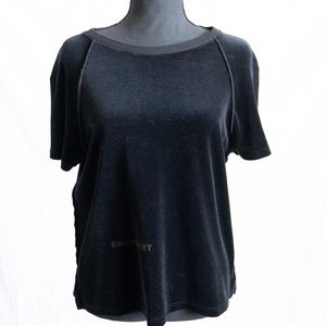 Vintage Sonia Rykiel Black Velour Shirt Size Larg